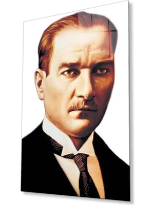 idealizbiz Atatürk Cam Tablo 4mm Dayanıklı Temperli Cam, Atatürk Glass Wall Art