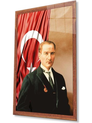 idealizbiz Atatürk Cam Tablo 4mm Dayanıklı Temperli Cam, Atatürk Glass Wall Art