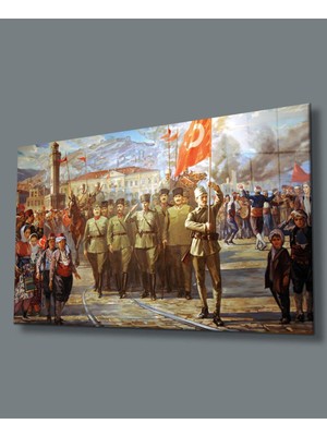 idealizbiz Atatürk Cam Tablo 4mm Dayanıklı Temperli Cam, Atatürk Glass Wall Art