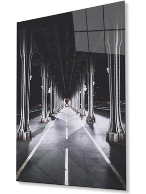 idealizbiz Sokak Cam Tablo 4mm Dayanıklı Temperli Cam, Street Glass Wall Decor