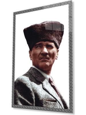idealizbiz Atatürk Cam Tablo 4mm Dayanıklı Temperli Cam, Atatürk Glass Wall Art