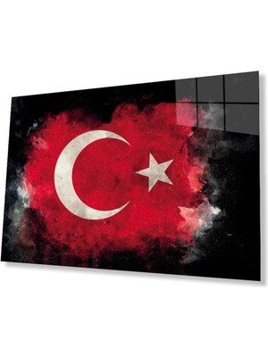 idealizbiz Siyah Fonlu Türk Bayrağı Ay Yıldız Cam Siyah Fon Black Background Turkish Flag Crescent And Star Gla