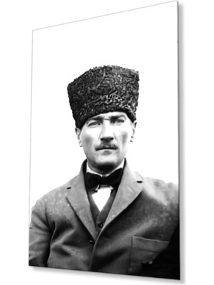 idealizbiz Atatürk Cam Tablo 4mm Dayanıklı Temperli Cam, Atatürk Glass Wall Art