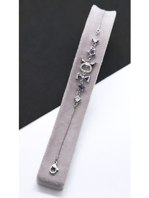 Serenity Kromi Figür Zirkon Taş Çelik Kaplama Bileklik