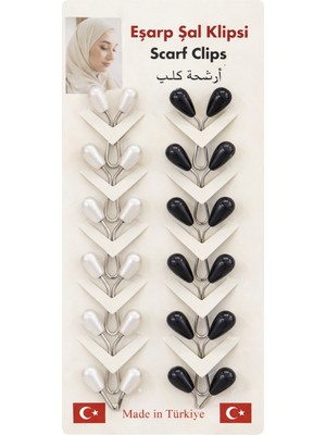 Vipfoni Incili Eşarp Klipsi, Eşarp Iğnesi 12 Adet
