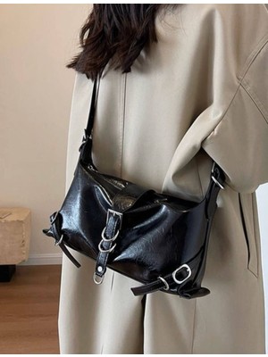 Özüm Takı Çanta Kadın Suni Dei Kol ve Omuz Çantası Siyah