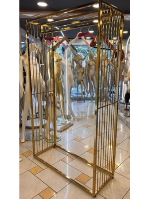 Md Vitrin Dekorasyon Gold Kaplama Dayanıklı Abiye Elbise Standı