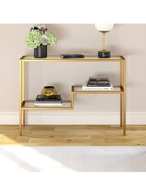 Simple Metal Gold Camlı Dresuar