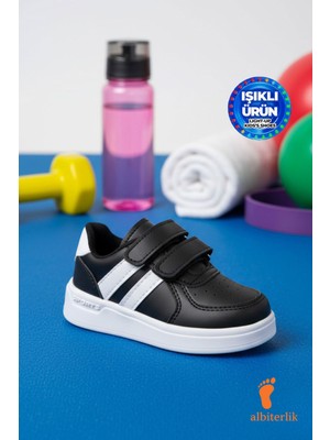 Albishoes Çocuk Bebek Unisex Işıklı Cırtlı Okul Ayakkabısı Sneaker Spor Ayakkabı Çocuk Sneaker