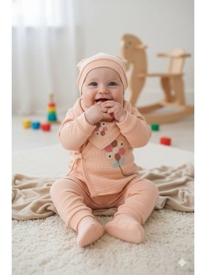 Diamondstar Kız Bebek Çiçek Desenli 5 Li Zıbın Hastane Çıkış Seti