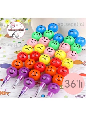 Salsepetial 36'lı Emoji Yumurtlayan Kurşun Kalem Hediyelik Oyuncak Doğum Günü Karne Günü Hediyelik 36 Adet