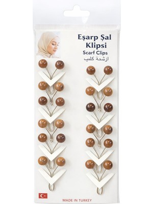 Vipfoni Incili Eşarp Klipsi, Eşarp Iğnesi 12 Adet