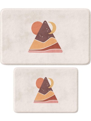 Monnhein 2'li Takım Banyo Paspası, Kaymaz Taban, Makinede Yıkanabilir, Banyo Halısı