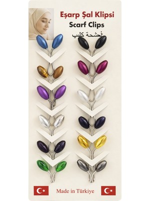 Vipfoni Incili Eşarp Klipsi, Eşarp Iğnesi 12 Adet