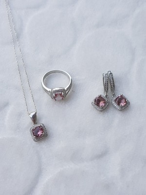 Canka Sultanit Taşlı Gümüş Set