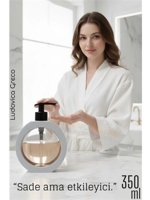 MiraLive Sıvı Sabunluk – Kırık Beyaz Renk, 350 Ml,  Modern Tasarım