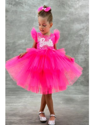 DeKuBaby Pul Işlemeli Kat Kat Tüllü Kabarık Etekli Kız Çocuk Abiye-Parti-Doğum Günü Kostümü