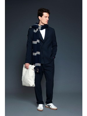 Abluka Online Erkek Kemerli Oversize Takım Elbise Lacivert