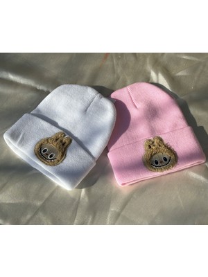 IRONMOON 2'li Ribana Kumaşlı Labubu Figürlü Çocuk Beresi