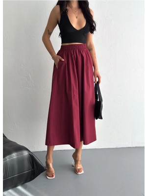 Denikk Trend Paraşüt Kumaş Beli Lastikli Etek