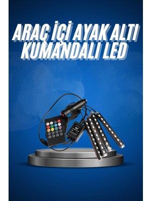Fixup Araç Içi Ayak Altı LED 12 LED Işık Sese Müziğe Duyarlı Rgb Işıklı Aydınlatma Seti
