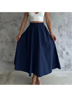 Denikk Trend Paraşüt Kumaş Beli Lastikli Etek