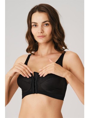 Hayat Store Kadın Toparlayıcı Minimizer Balensiz Desteksiz Dolgusuz Önden Açılan Sırt Destekli Medikal Sütyen (3651) Anıl