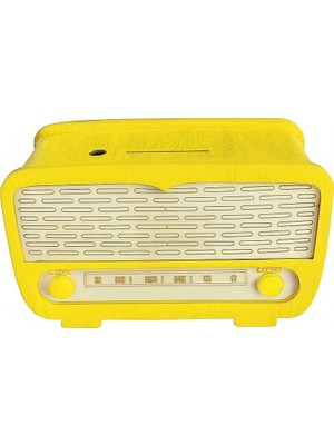 Radyo Kumbara - Ceviz Ağaçı Işleme - Sari