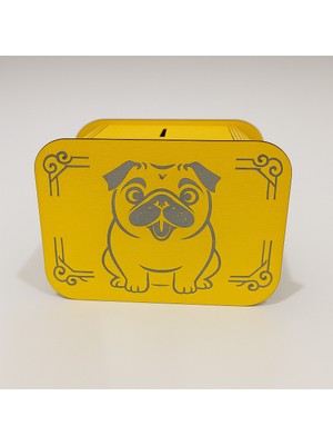 Köpek Kumbara - Ağaç Işleme -Ceviz Ağacı-Sarı