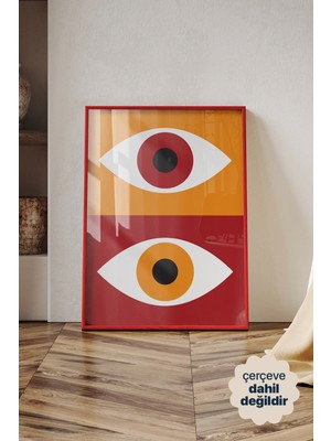 Persona Istanbul Bauhaus Geometrik Gözler - Retro Modern Soyut Duvar Posteri (Çerçevesiz)