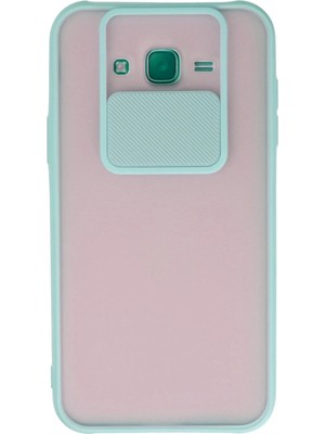 Evyora Newface Samsung Galaxy J7 Kılıf Palm Buzlu Kamera Sürgülü Silikon - Turkuaz