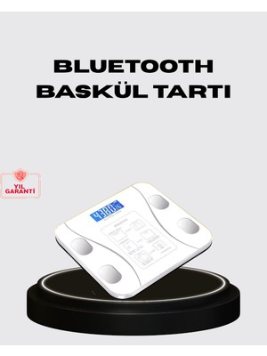 Evyora Akıllı Dijital Baskül – Bluetooth Bağlantılı, 8 Ölçüm Verili, Akıllı Vücut Analiz Tartısı