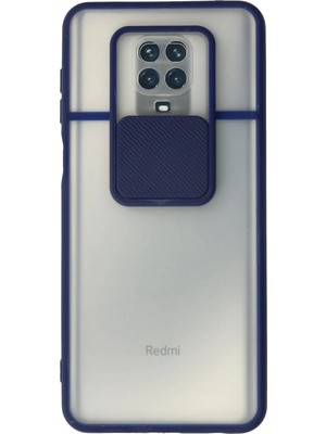 Evyora Newface Xiaomi Redmi Note 9 Pro Kılıf Palm Buzlu Kamera Sürgülü Silikon - Lacivert