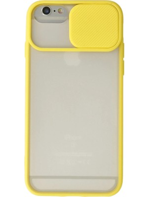 Evyora Newface Iphone 6 Plus Kılıf Palm Buzlu Kamera Sürgülü Silikon - Sarı