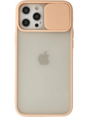 Evyora Newface Iphone 12 Pro Max Kılıf Palm Buzlu Kamera Sürgülü Silikon - Pembe