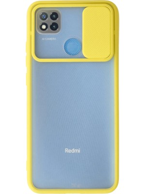 Evyora Newface Xiaomi Redmi 9c Kılıf Palm Buzlu Kamera Sürgülü Silikon - Sarı