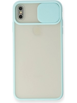 Evyora Newface Iphone Xs Max Kılıf Palm Buzlu Kamera Sürgülü Silikon - Turkuaz