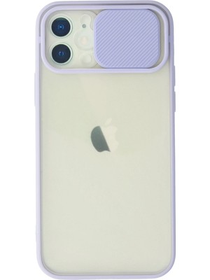 Evyora Newface Iphone 12 Kılıf Palm Buzlu Kamera Sürgülü Silikon - Lila