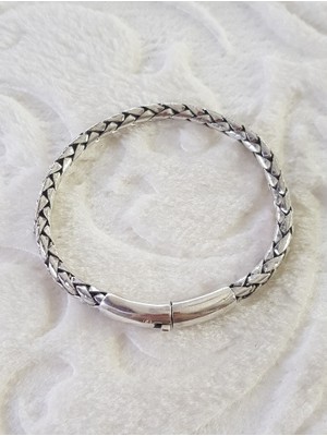 Canka İthal Erkek Örme Gümüş Bileklik
