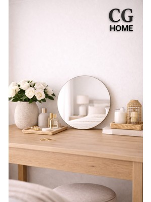 Cg Home Yuvarlak Ayna Dekoratif Ayna Konsol Aynası Duvar Aynası Banyo Antre Salon Aynası