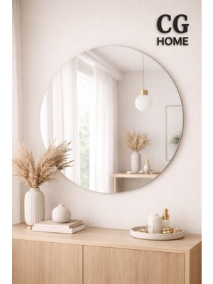 Cg Home Yuvarlak Ayna Dekoratif Ayna Konsol Aynası Duvar Aynası Banyo Antre Salon Aynası