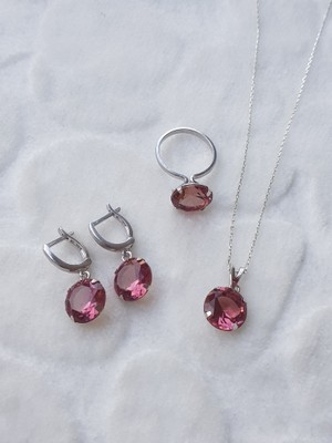 Canka Sultanit Taşlı Gümüş Set