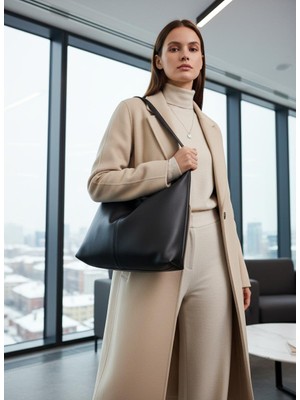 Nakşi Giyim Kadın Modern Tasarım Büyük Omuz Çantası