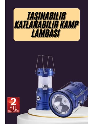 SARVONA Kamp Feneri Şarj Edilebilir Güneş Enerjili Işıldak USB Şarjlı