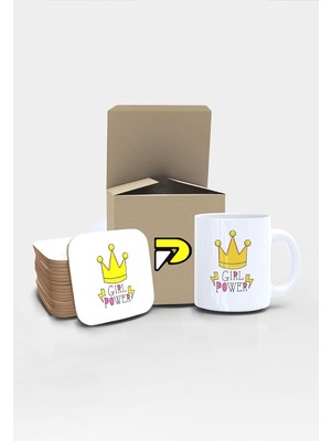Power Yazılı Tipografik Tasarımlı Baskılı Kupa Bardak Seti, Eğlenceli Özel Hediye Mug 5