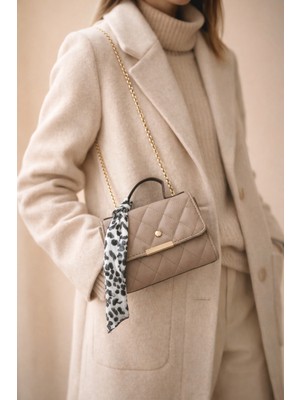 Tabris Luxary Siyah Kapitone Kadın Omuz Çantası – Zincir Askılı Şallı Mini El ve Çapraz Çanta