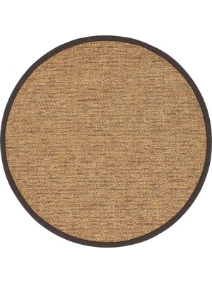 Cool Halı Milano Kahverengi Yuvarlak Mutfak Halısı Hasır Görünümlü Sisal Leke Tutmaz Giriş Antre Balkon Halısı