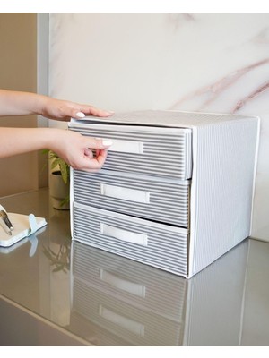 Hepta Collection 3 Bölmeli Katlanabilir Çekmece Raf Düzenleyici Organizer