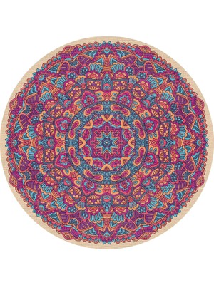 Hepta Collection Depoba Fabon Kadife Kaymaz Pamuk Tabanlı Yıkanabilir Antibakteriyel Yuvarlak Salon Halısı 120X120