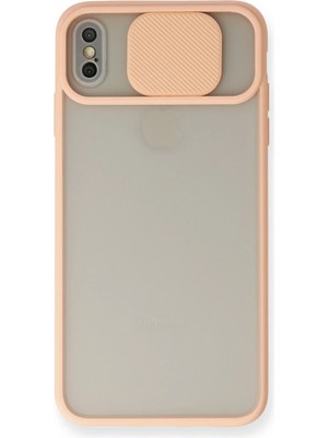 AK-SA-STR Newface Iphone x Kılıf Palm Buzlu Kamera Sürgülü Silikon - Pembe